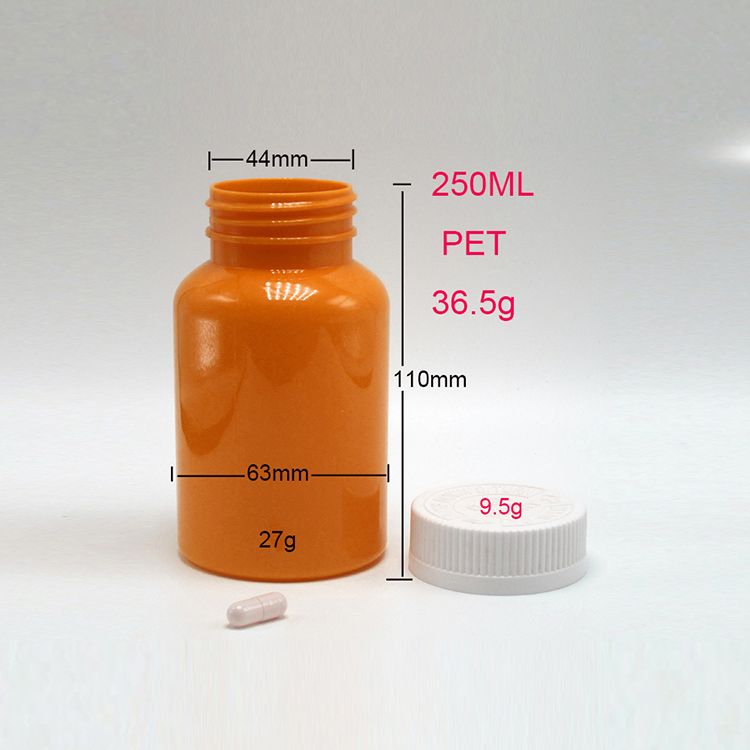 Various Hues 300ML PET Drug-Grade Empty Medical Plastic Bottle for Pill Capsule Supplement