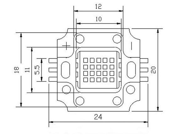 China Factory High Power LED Diode 10w Green 510nm 515nm 520nm 525nm