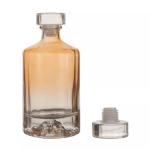 Glass Collar Whisky Vodka Bottle with Cork Cover 750ml Capacity Customized