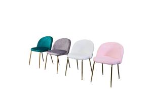 China Velvet Flannelette Powder Metal Leg Modern Leisure Chair wholesale