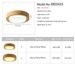 Wooden Round Ceiling Lights For Bedroom Iron Surface Mounted Rooms Lighting（WH
