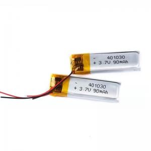 China 401030 Rechargeable Lithium Polymer Battery 0.09A 90mAh BT Headset Battery on sale