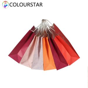 China SGS CMYK Kraft Paper Shopping Bag Twisted Handles​ 157gsm With Logo wholesale
