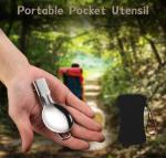 Stainless Steel Folding Knife Spoon Fork, Camping Utensils Set Foldable Travel