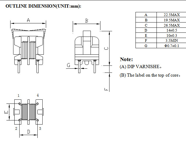 Line Filter Chip Power Inductor UU16 - 7mH Suppresses Noise For Switching Regulators