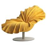 Nordic Light Luxury Velvet Flower Petal Chair Hotel Showroom Stainless Steel