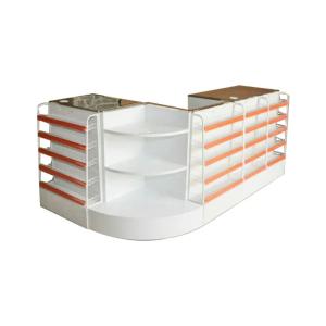 China Stainless Steel Checkout Counter Supermarket Checkout Counter With The Corner wholesale