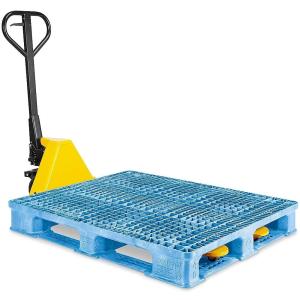 China Blue Reusable Plastic Pallet Corrosion Resistant for Warehouse Logistics wholesale
