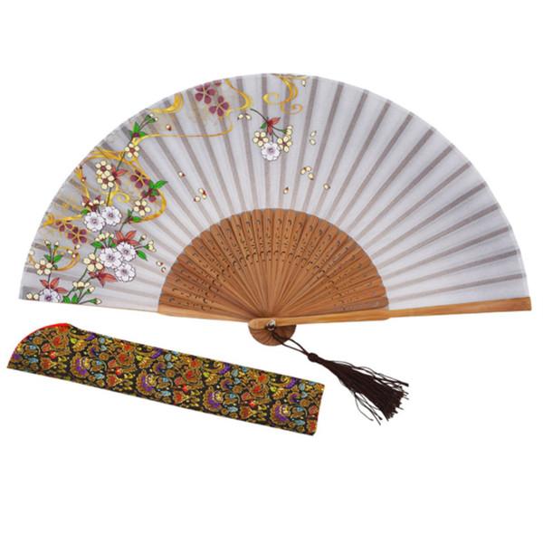 Eco Friendly Classical Small Fabric Bamboo Hand Fan For Business Promotion