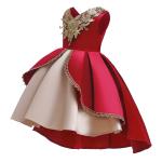2021 New V-Neck Flower Girl Dress Champagne Lace Princess Dress Vestidos De Ropa