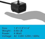 300L/h Mini Submersible Pump For Aquariums Fish Tank Pond Fountain Water Pump