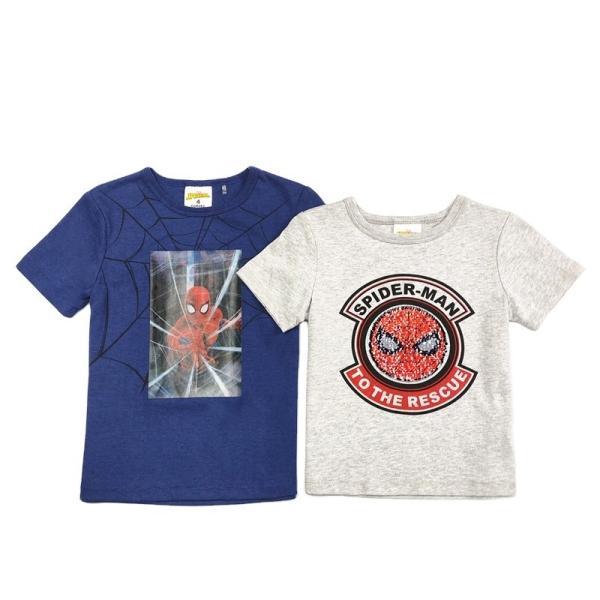 Sequin Glitter Spider-Man Print Kids T-Shirt Short Sleeve O-Neck Casual Children