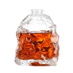Decal Glass Products Unique Shape Transparent Decoration Glass Wine Bottle