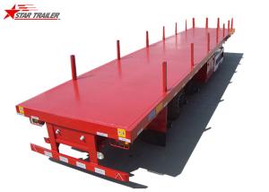 China 40-Foot Flat Panel Platform Semi Trailer With Cuttings Platform And Waterproof Cover wholesale