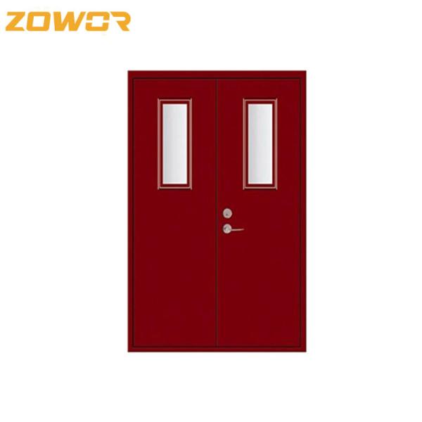 BS Certified 54 mm FD60 Powder Coated Galvanized Steel rated Fire Door/ Red