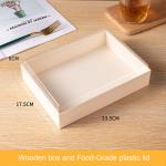 Disposable Biodegradable Fast Food Box, High Grade Commercial Sushi Wooden Box