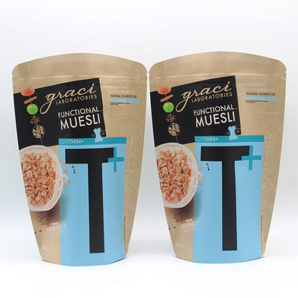 Custom Kraft Paper Foil Bag Food Grade Aluminum Foil Stand Up Tea Packaging