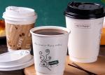 Double layer top grade logo printed disposable white paper coffee cups