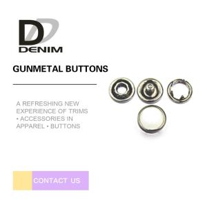China Jeans Parts Gunmetal Metal Decorative 10mm Pearl Snap Buttons wholesale