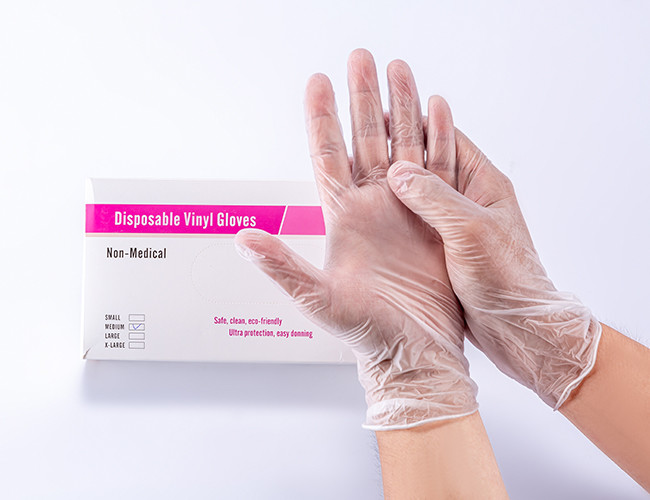 Powder Free Disposable Vinyl Gloves For Medical Examination S M L XL