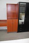 Foldable Doors Marine Plywood Wardrobe / Open - Shelves Wooden Cloth Cabinet