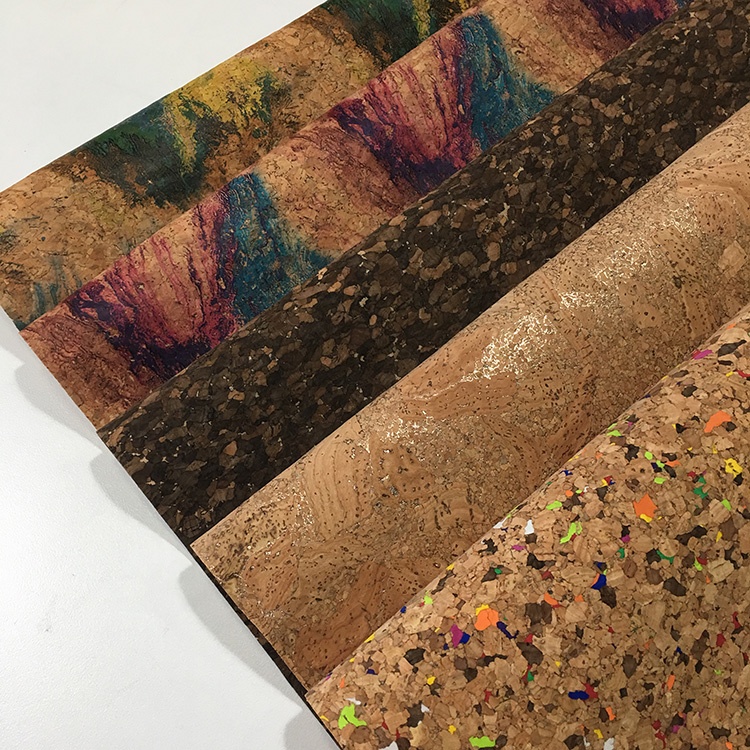 Elastic Cork Leather Fabric Eco Frienldy Waterproof High Heat Resistance