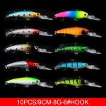20pc Fishing Lure Kits Minnow Hard Plastic Bait Carp Fishing Tackle Equipment