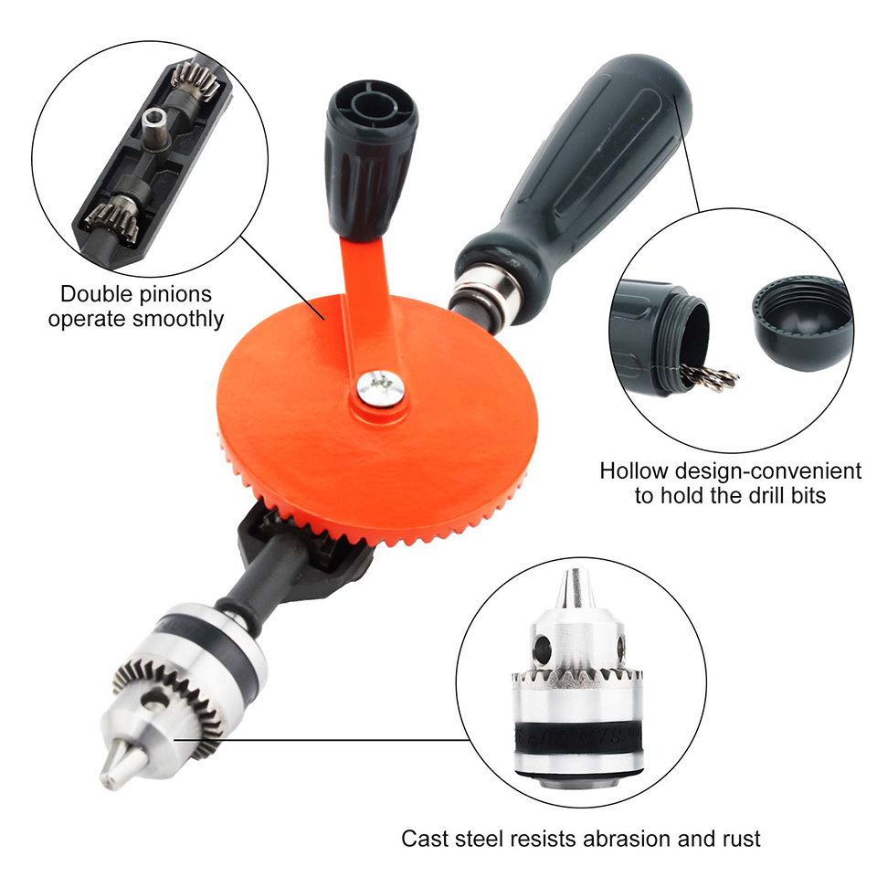 Jewelry Making Manual Hand Crank Drill 1.5mm-9mm Precision Chucks