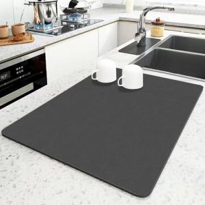 China Water Absorbent Non-Slip Rectangle Dish Draining Mat for Kitchen Table Accessories wholesale