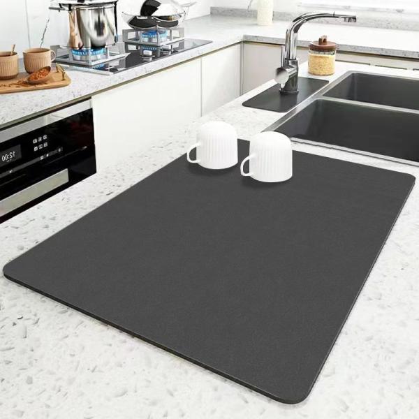 19.5x15.7 inch Drain Mat Non-slip Dish Drying Mat for Table Decoration