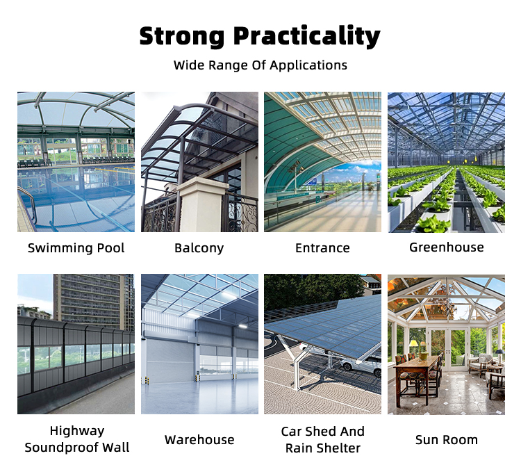 Danpalon Polycarbonate Multiwall U Locked Panel Honeycomb Polycarbonate Hollow Sheet 6mm-40mm Thickness Green Design