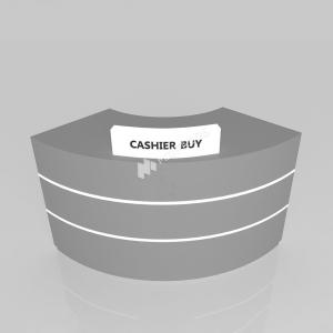 China Store Counter Grey Wooden Cash Register Iron Structure Light Box For Branded Shop Fitting And Multi-Functional Store Counter wholesale