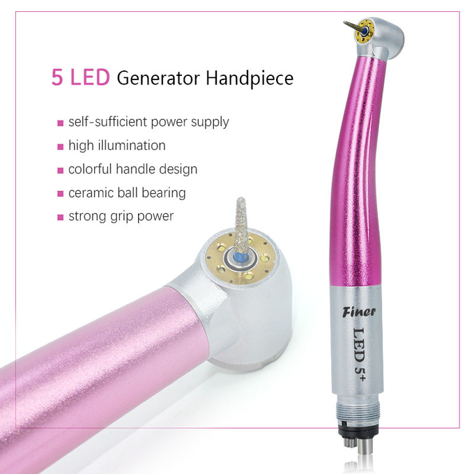 5 Water Spray Dental High Speed Handpiece With Five LED Light Ceramic Bearing