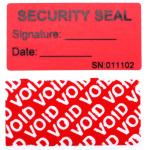 90um 2mil Tamper Proof Security Stickers Red Matte Semi Transfer High Residue