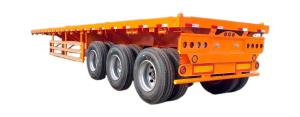 China CIMC 20ft 40ft Semi Trailer Shipping Container Twistlocks Flatbed Design Carbon Steel 12R22.5 Truck Trailers wholesale