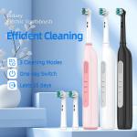 Medium Bristle Electric Round Head Toothbrush Sonic Spin Toothbrush USB Charging