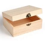 Hot Sale Customized Unfinished Pine Wood Box Natural DIY Craft Stash Boxes with
