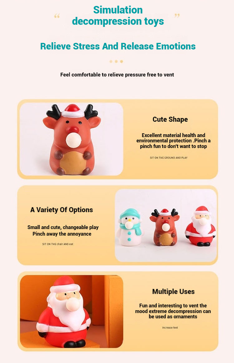Children's Decompression Fidgets Toy Christmas Prank Bubble Blowing Venting Vinyl Toy for Relieving Stress by Squeezing
