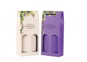 China Coloful Wine Gift Box Packaging / Two Window Custom Wine Bottle Boxes on sale