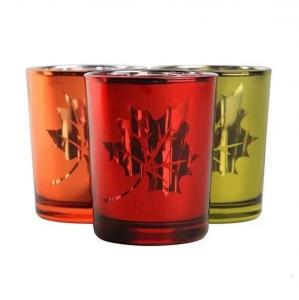 China Christmas Color Glass Candle Holder Tealight Mercury Votive Candle Holders on sale