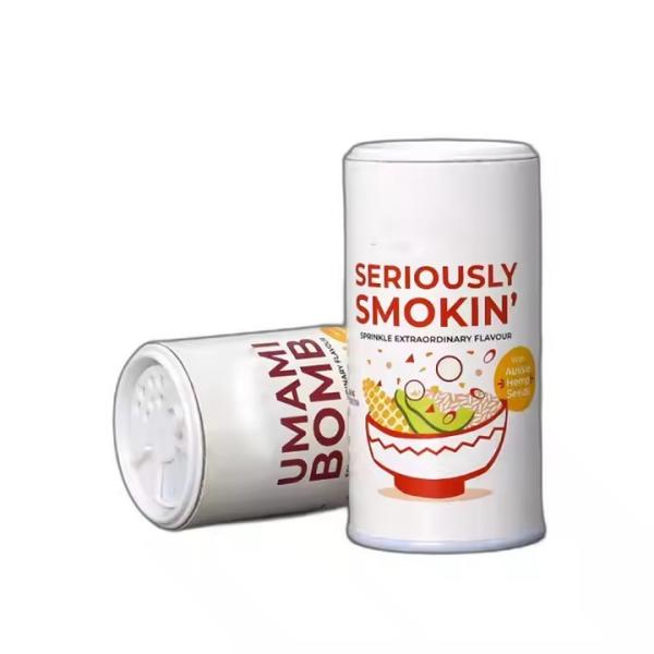 Gold Foil Paper Canister Stamped And Embossed With Gold Foil For Spice Packaging