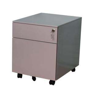 China Knock Down Steel Mobile Pedestal 2 Drawers With Wheels Easy To Assemble wholesale