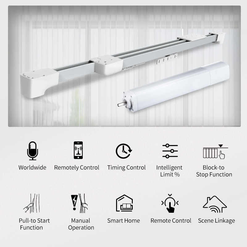 WiFi Control Smart home curtain opener Automatic Curtain Track Work with Amazon Alexa Google Home