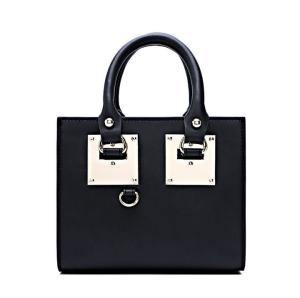 China 2016 spring and summer new European style leather leather handbag female retro iron square wholesale