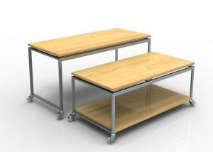 China Recyclable Display Nesting Tables Wooden , Mobile Space Saving Boutique Display Table wholesale