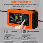 90% Charging Efficiency 12V 24V 20A 10A Battery Charger/Maintainer for Car