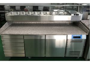 China 2 Door and 6 Drawer Commercial Refrigerated Pizza Prep Table With Marble Table Top wholesale