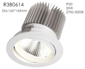 China Aluminum High Power 50w 3000k White Fixture Spring Install 1400mA 37V Five Star Hotel Downlights/R3B0614 wholesale