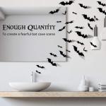 12pcs PVC Halloween Christmas Ornaments 3D Stickers Black Bats For Wall Decor