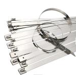 Industrial Standards White Stainless Steel Cable Locking Zip Ties Width 7.9mm